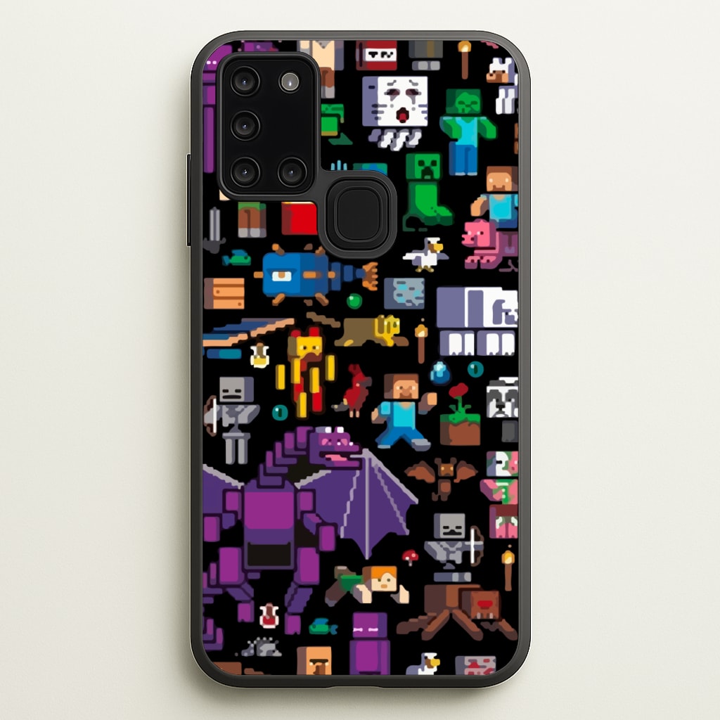Mining Collage - Minecraft Phone Case for Galaxy A21s