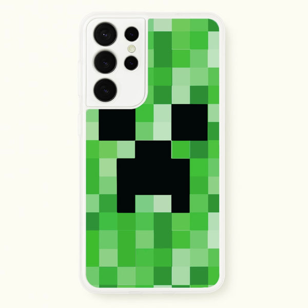 Creeper Face - Mining - Minecraft Phone Case for Galaxy S21 Ultra