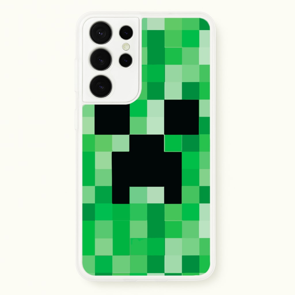 Creeper Face - Mining - Minecraft Phone Case for Galaxy S21 Ultra