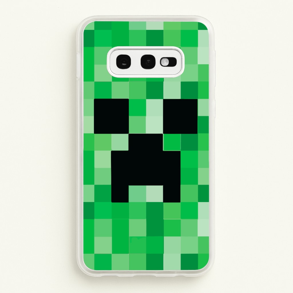Creeper Face - Mining - Minecraft Phone Case for Galaxy S10e