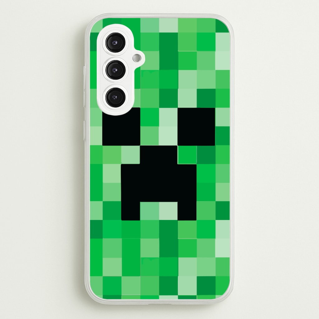 Creeper Face - Mining - Minecraft Phone Case for Galaxy S23FE