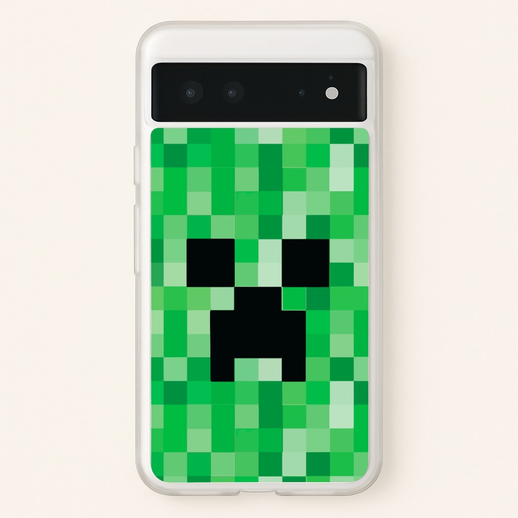 Creeper Face - Mining - Minecraft Phone Case for Google Pixel 6