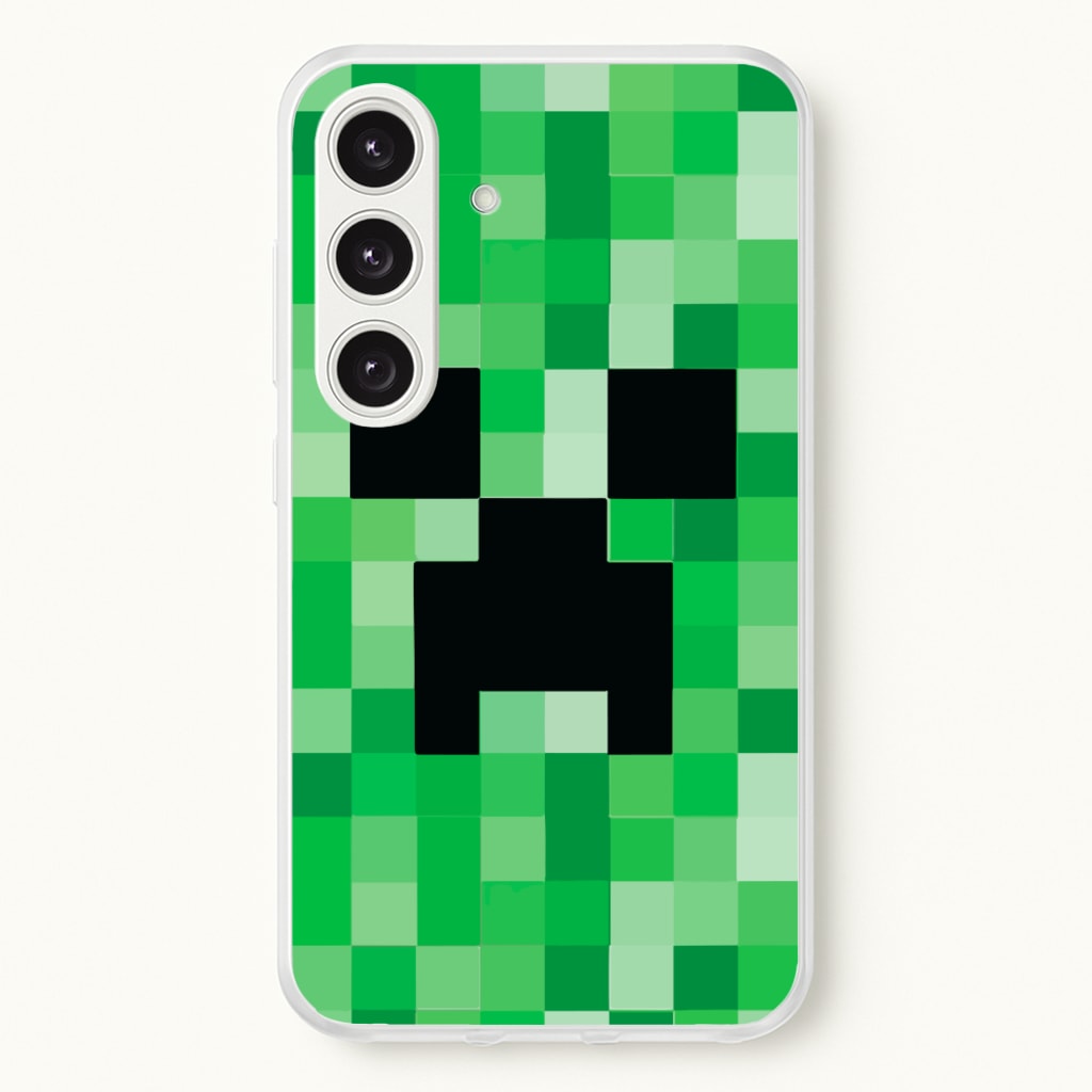 Creeper Face - Mining - Minecraft Phone Case for Galaxy S24 Plus
