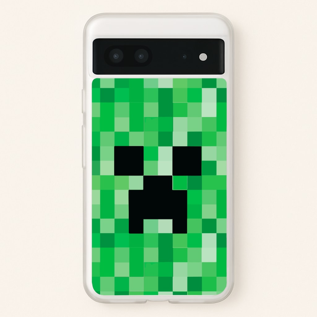 Creeper Face - Mining - Minecraft Phone Case for Google Pixel 7