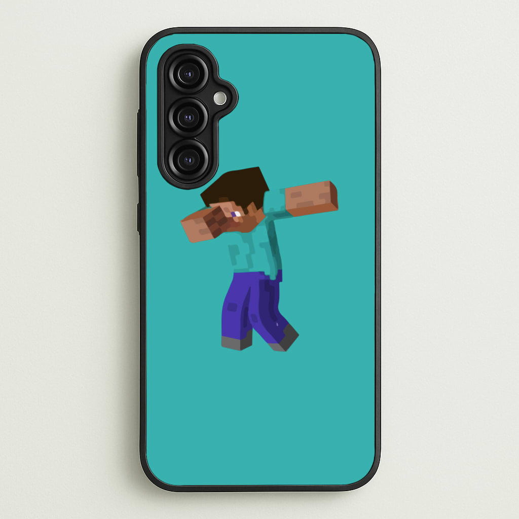 Steve Dab - Mining - Minecraft Phone Case for Galaxy A14