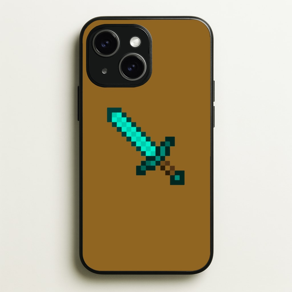 Diamond Sword - Mining - Minecraft Phone Case for iPhone 15