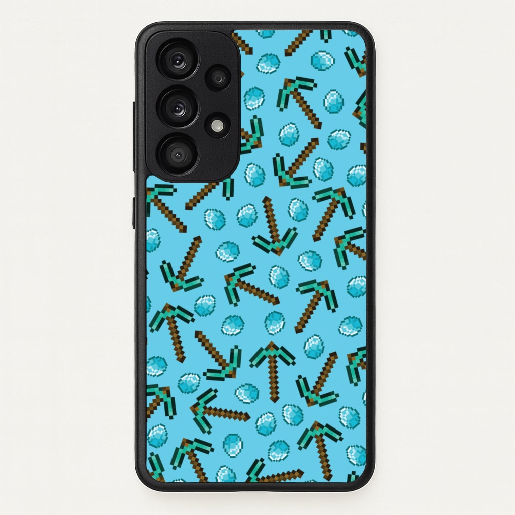Diamond Axe Pattern - Minecraft Phone Case for Galaxy A33