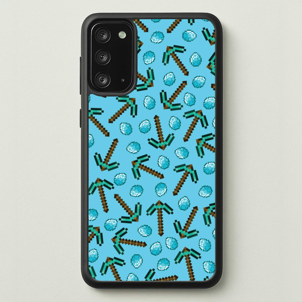 Diamond Axe Pattern - Minecraft Phone Case for Galaxy Note 20