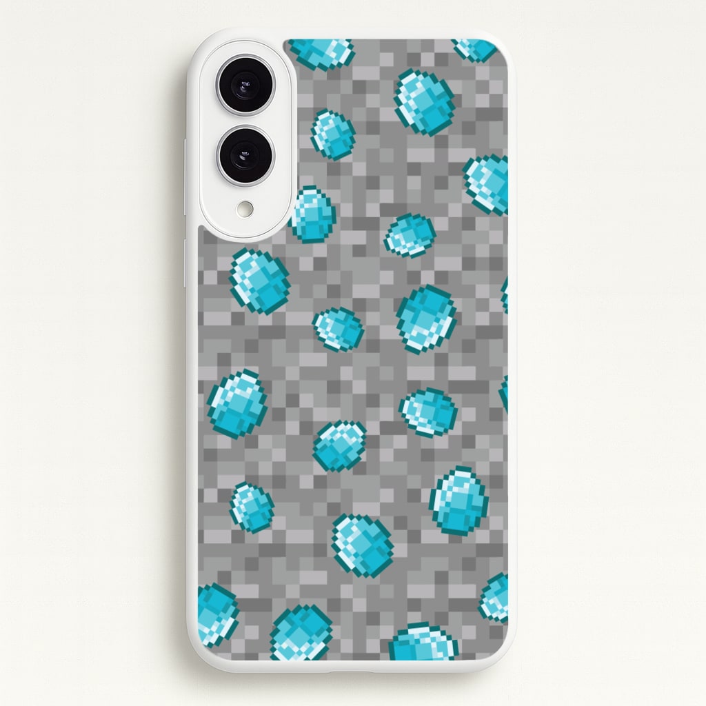 Diamond Pattern - Minecraft Phone Case for Galaxy S25 Edge