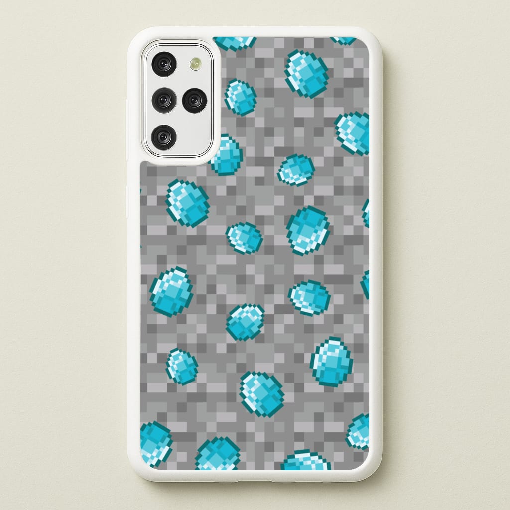 Diamond Pattern - Minecraft Phone Case for Galaxy S20 Plus