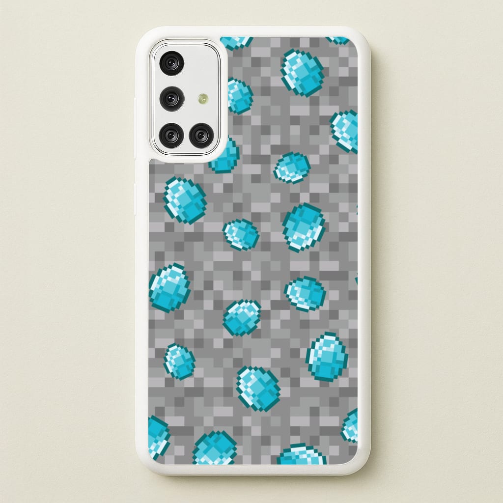 Diamond Pattern - Minecraft Phone Case for Galaxy A71