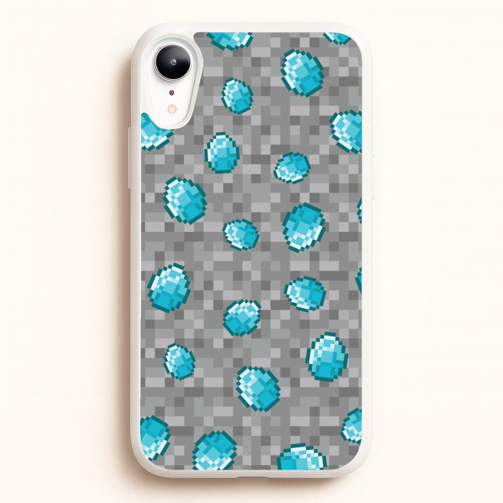 Diamond Pattern - Minecraft Phone Case for iPhone XR
