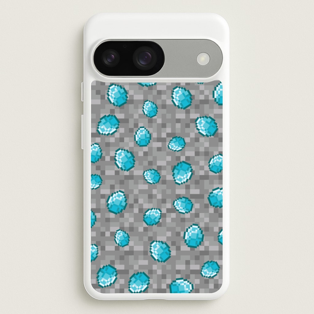 Diamond Pattern - Minecraft Phone Case for Google Pixel 9 / 9 Pro