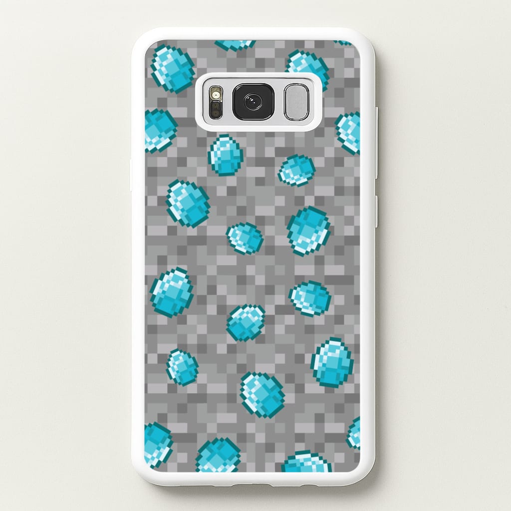 Diamond Pattern - Minecraft Phone Case for Galaxy S8 Plus