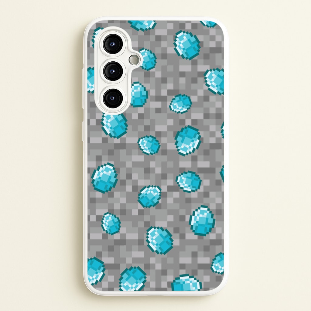 Diamond Pattern - Minecraft Phone Case for Galaxy A54