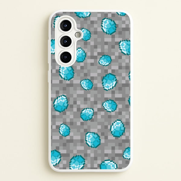 Diamond Pattern - Minecraft Phone Case for Galaxy A54