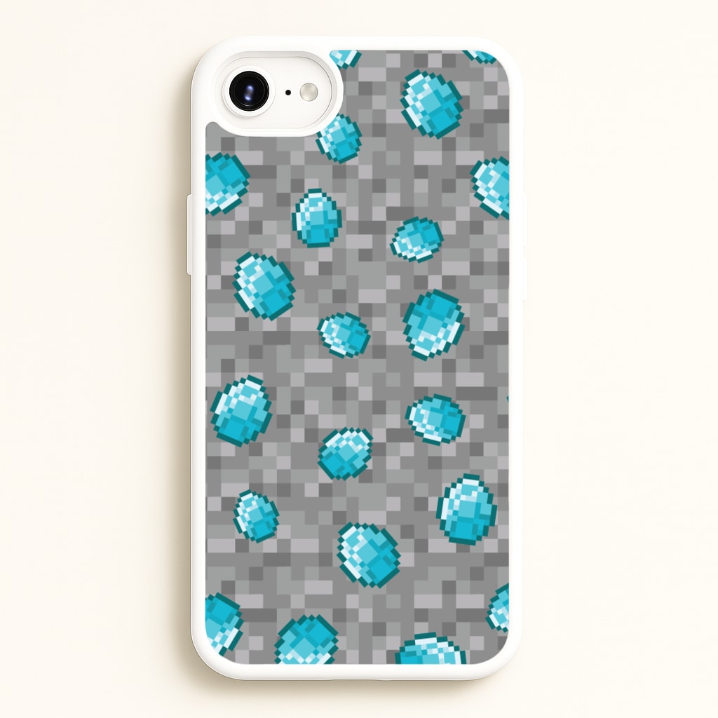 Diamond Pattern - Minecraft Phone Case for iPhone 6 Plus / 7 Plus / 8 Plus