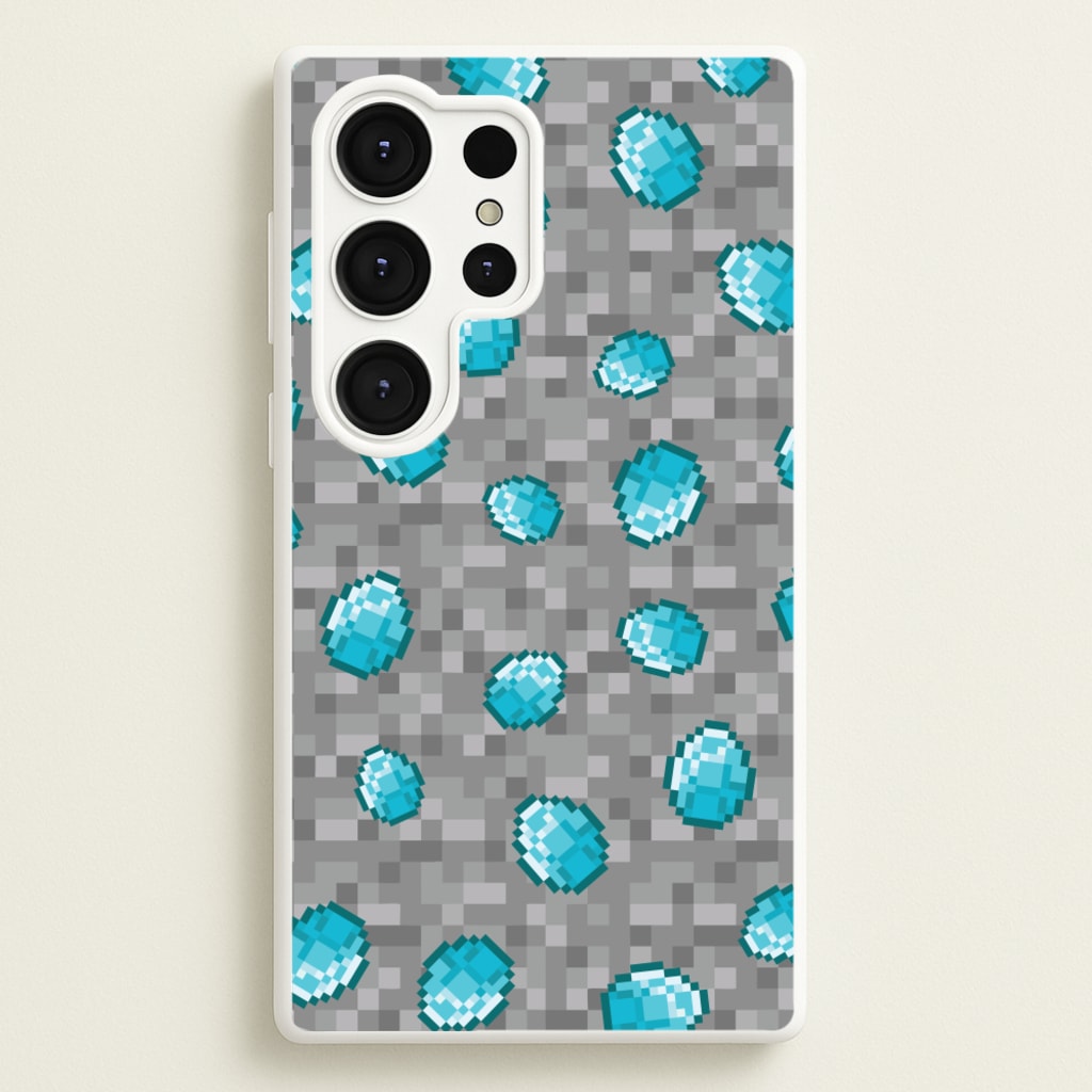 Diamond Pattern - Minecraft Phone Case for Galaxy S25 Ultra
