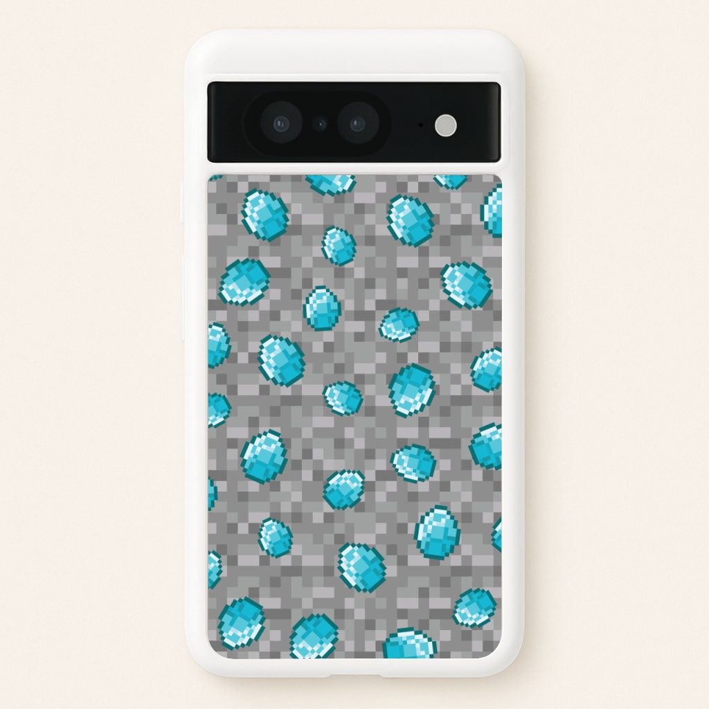 Diamond Pattern - Minecraft Phone Case for Google Pixel 8