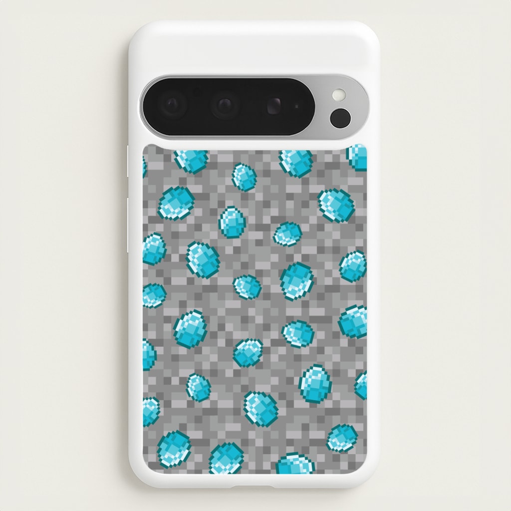 Diamond Pattern - Minecraft Phone Case for Google Pixel 9 Pro XL