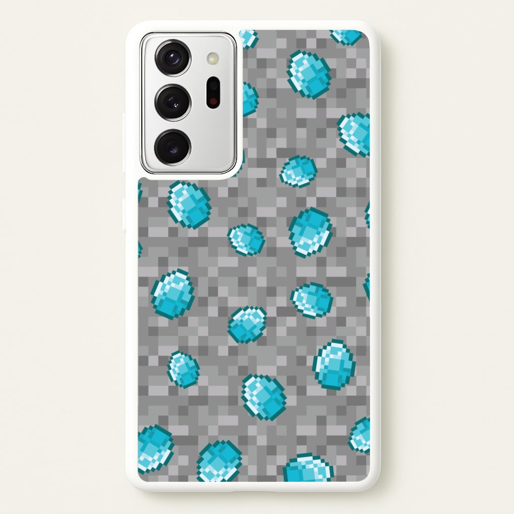 Diamond Pattern - Minecraft Phone Case for Galaxy Note 20 Ultra