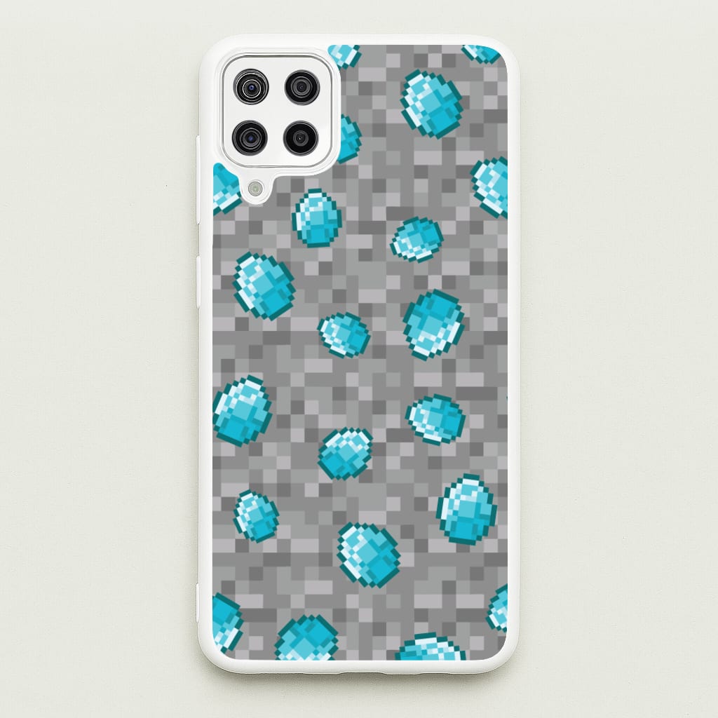 Diamond Pattern - Minecraft Phone Case for Galaxy A12