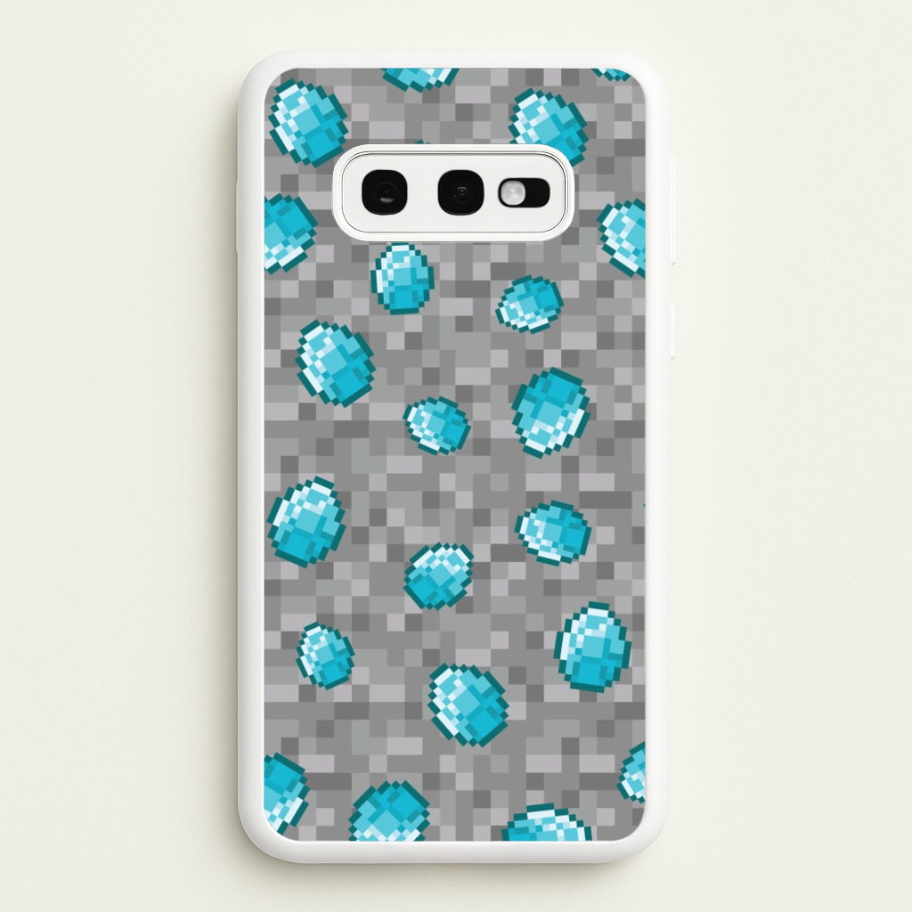 Diamond Pattern - Minecraft Phone Case for Galaxy S10e