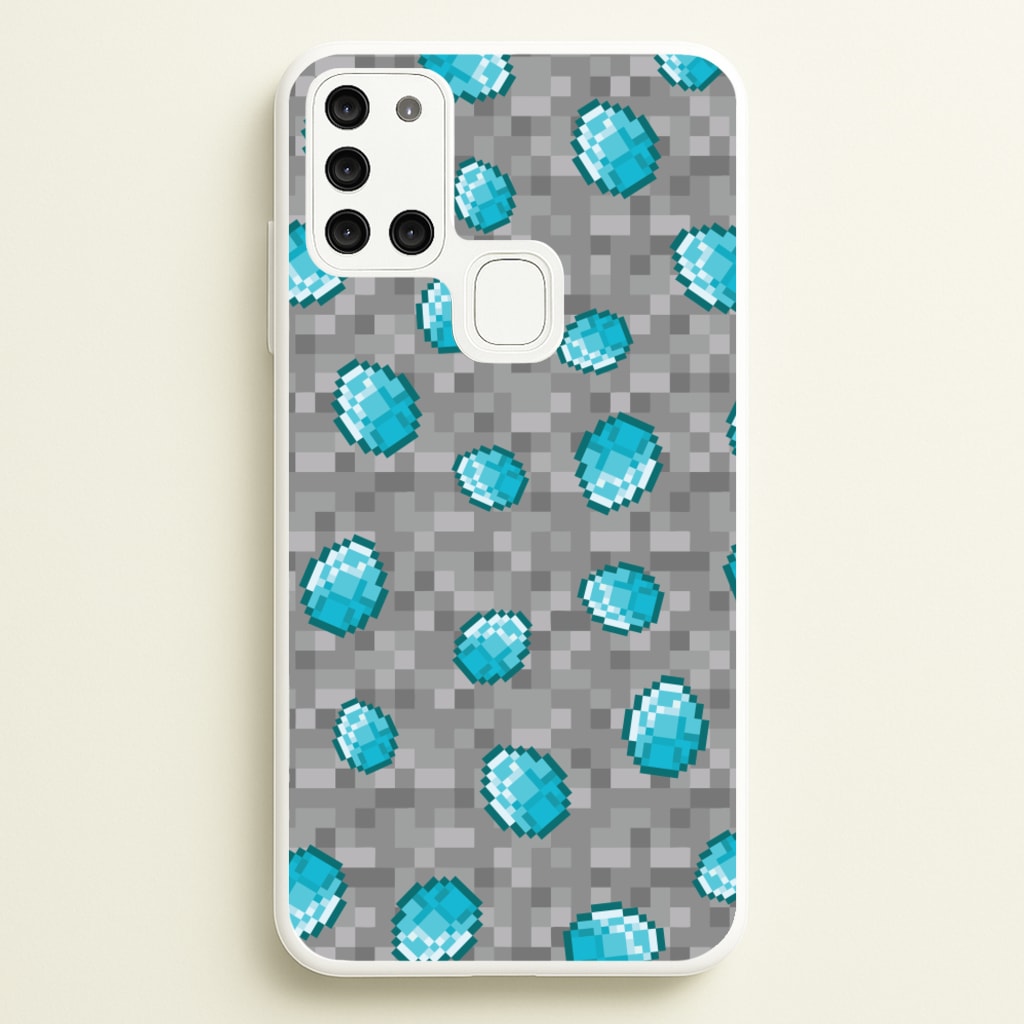 Diamond Pattern - Minecraft Phone Case for Galaxy A21s