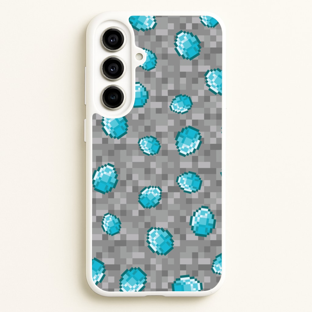 Diamond Pattern - Minecraft Phone Case for Galaxy A56