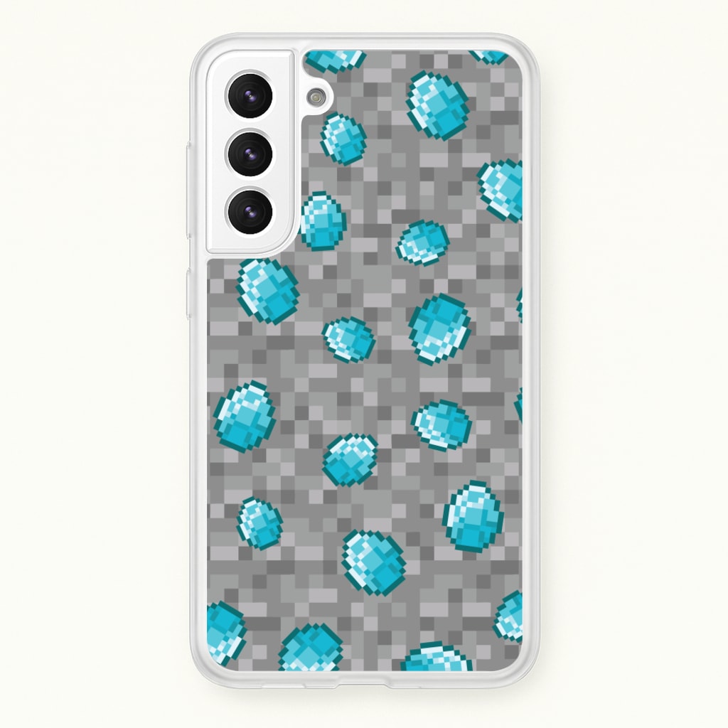 Diamond Pattern - Minecraft Phone Case for Galaxy S22 Plus