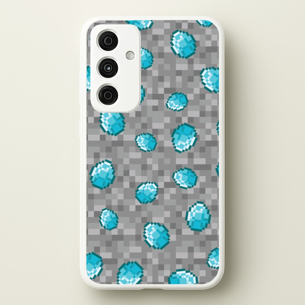 Diamond Pattern - Minecraft Phone Case for Galaxy A55