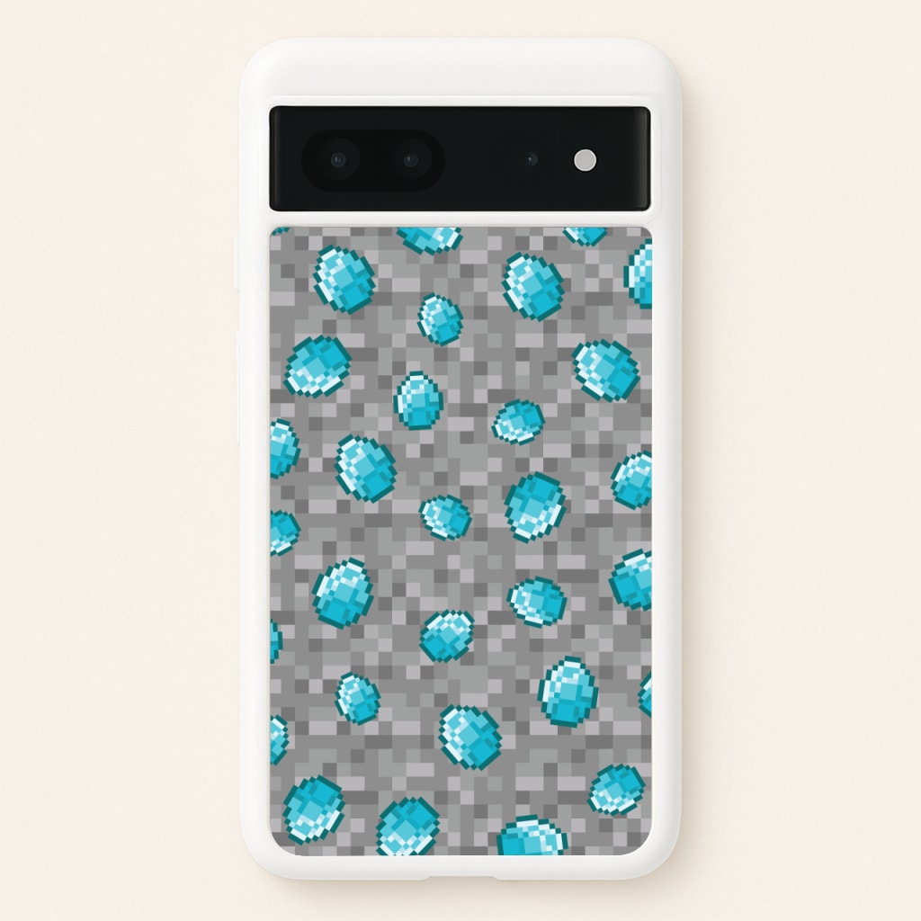 Diamond Pattern - Minecraft Phone Case for Google Pixel 7
