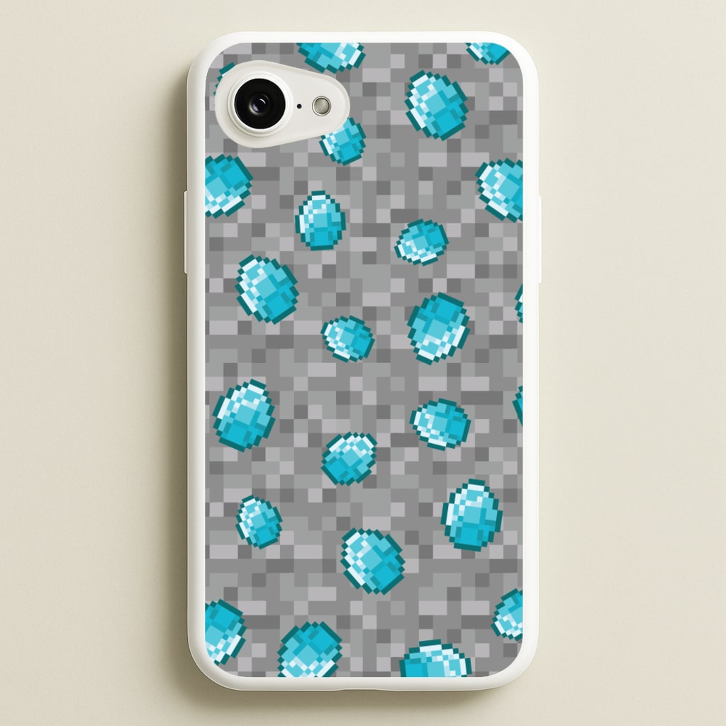 Diamond Pattern - Minecraft Phone Case for iPhone 16e