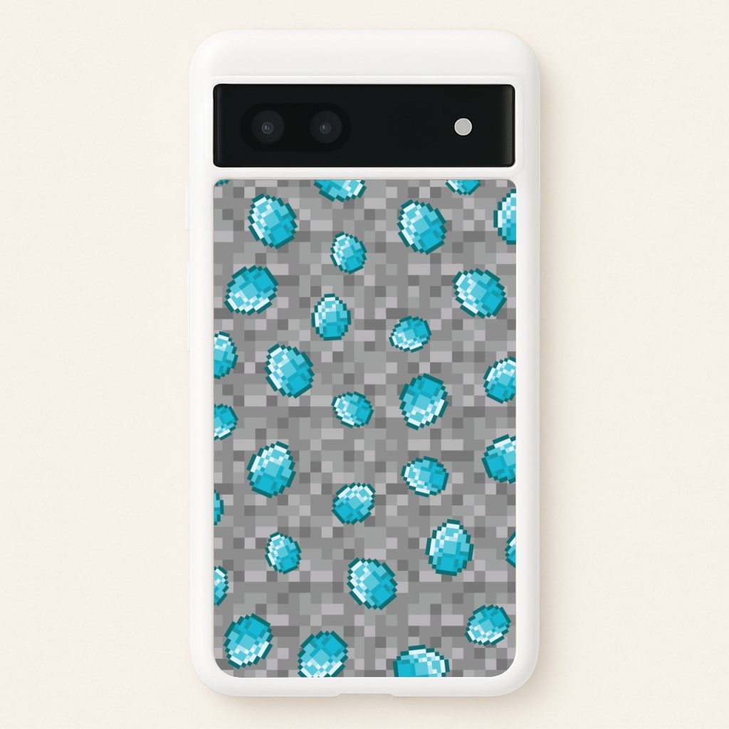 Diamond Pattern - Minecraft Phone Case for Google Pixel 7a