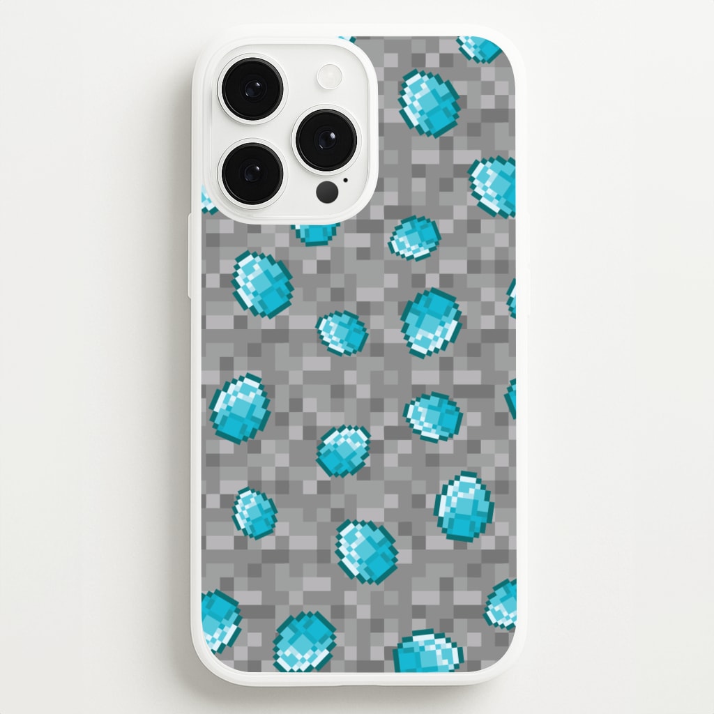 Diamond Pattern - Minecraft Phone Case for iPhone 13 Pro Max