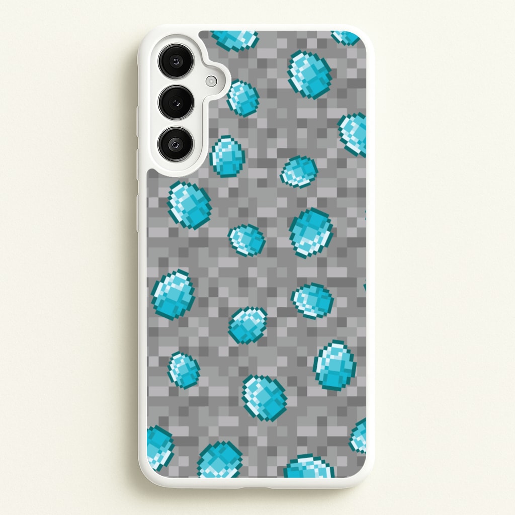 Diamond Pattern - Minecraft Phone Case for Galaxy A36