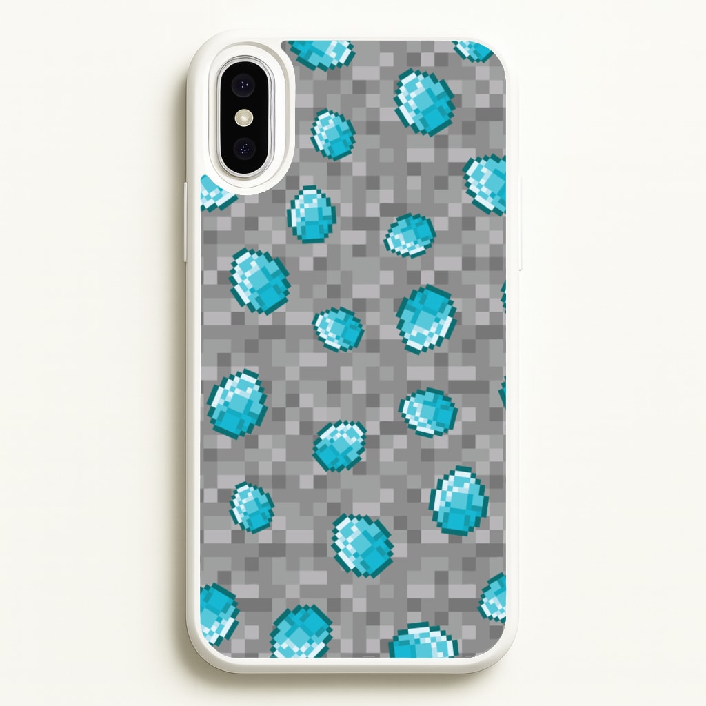 Diamond Pattern - Minecraft Phone Case for iPhone XS Max