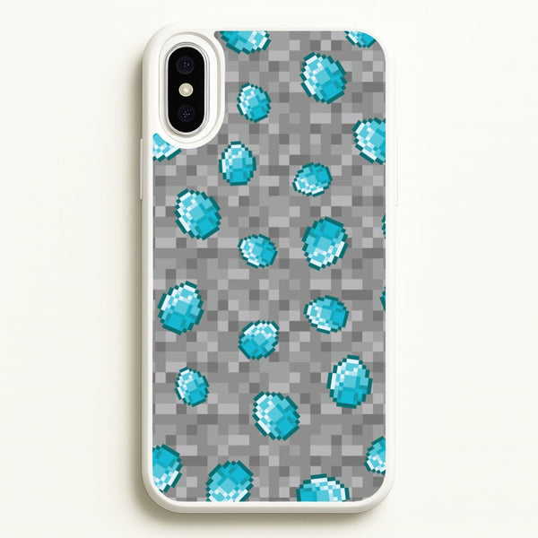 Diamond Pattern - Minecraft Phone Case for iPhone XS Max