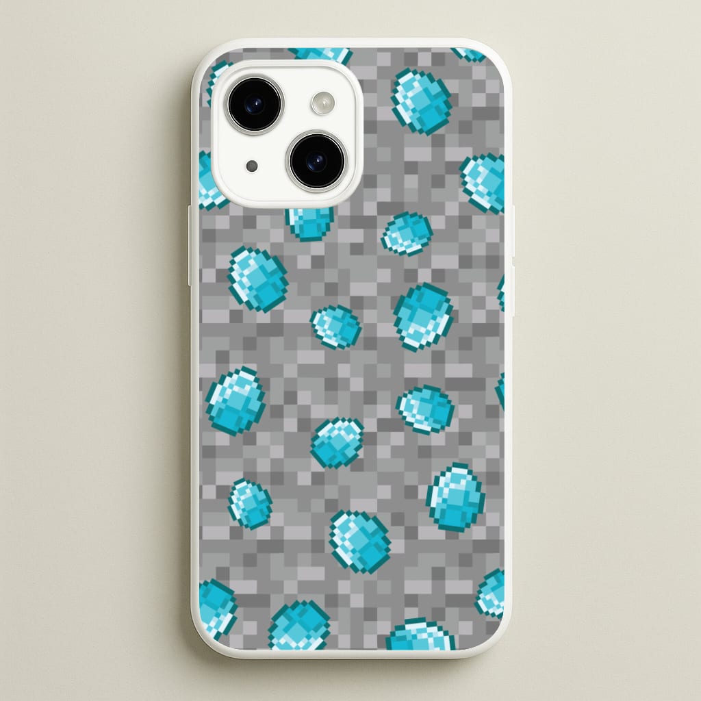 Diamond Pattern - Minecraft Phone Case for iPhone 15