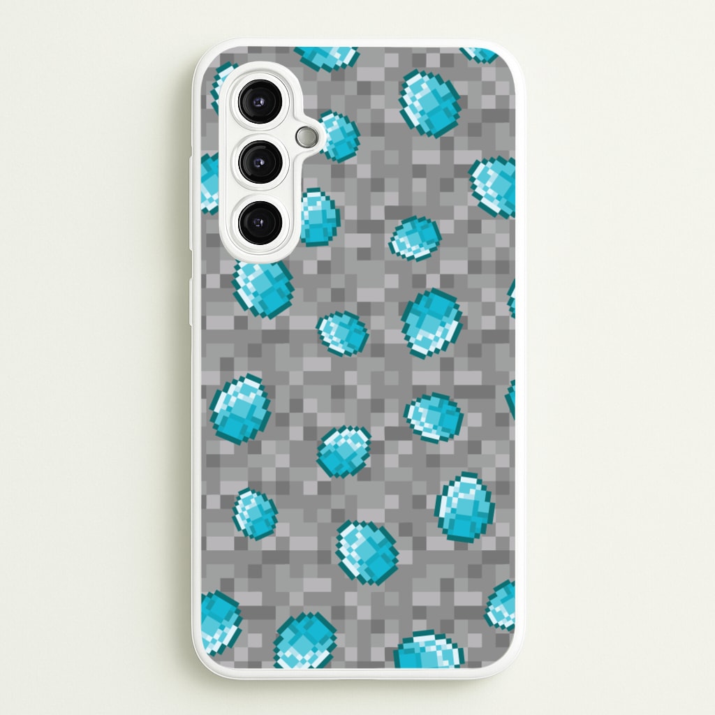Diamond Pattern - Minecraft Phone Case for Galaxy A14