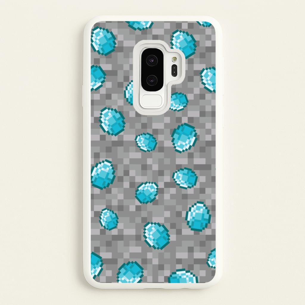 Diamond Pattern - Minecraft Phone Case for Galaxy S9 Plus