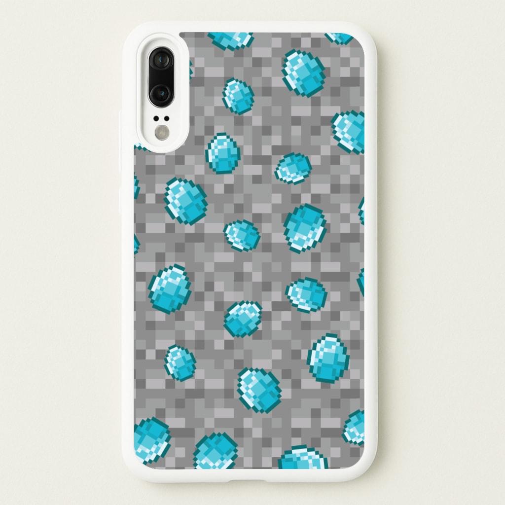 Diamond Pattern - Minecraft Phone Case for Huawei P20