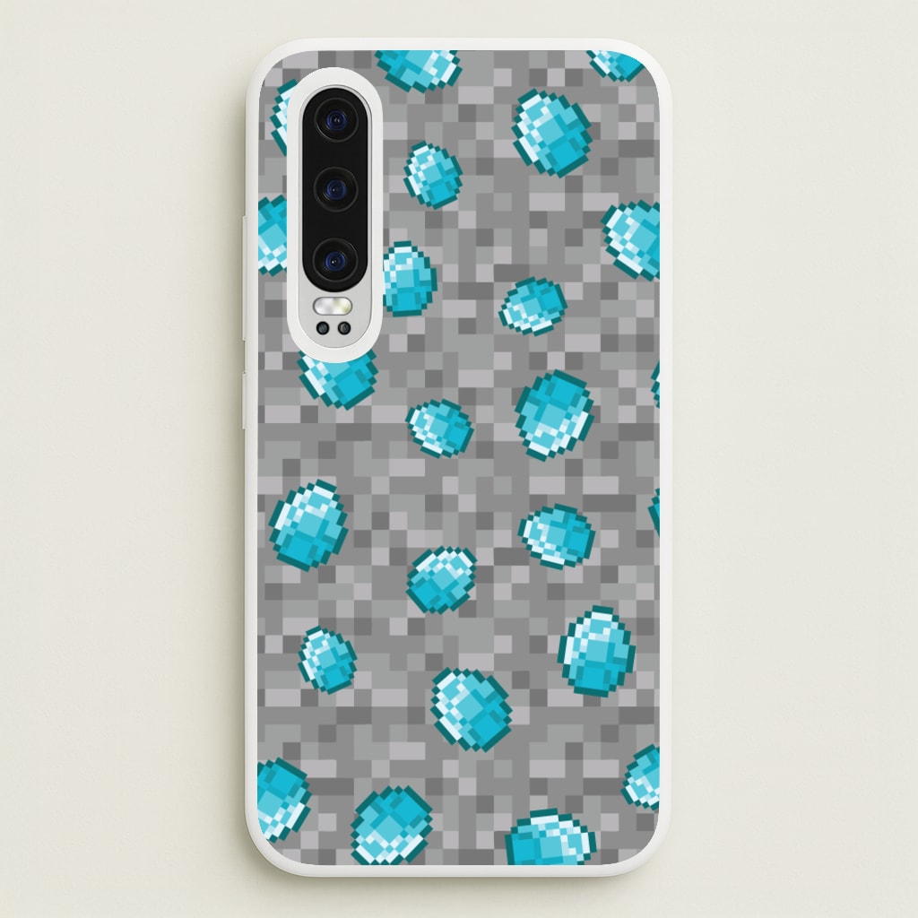 Diamond Pattern - Minecraft Phone Case for Huawei P30
