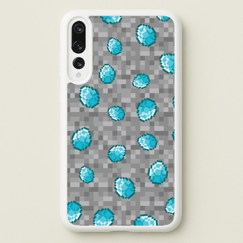Diamond Pattern - Minecraft Phone Case for Huawei P20 Pro