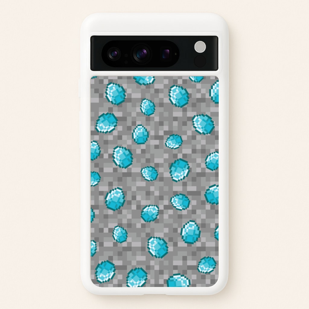 Diamond Pattern - Minecraft Phone Case for Google Pixel 8 Pro