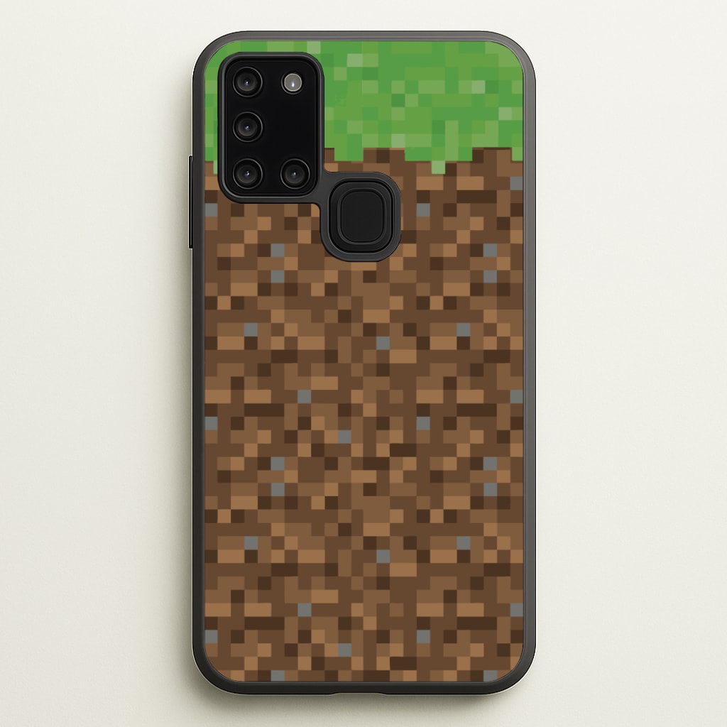 Dirt Block - Minecraft Phone Case for Galaxy A21s