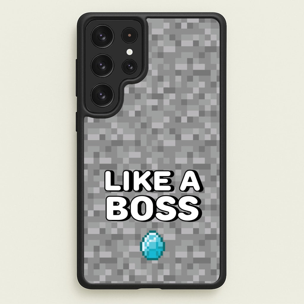 Like A Boss - Minecraft Phone Case for Galaxy S22 Ultra