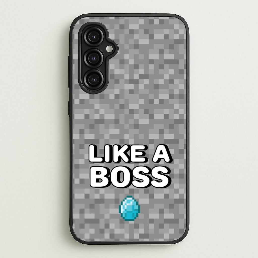 Like A Boss - Minecraft Phone Case for Galaxy A14