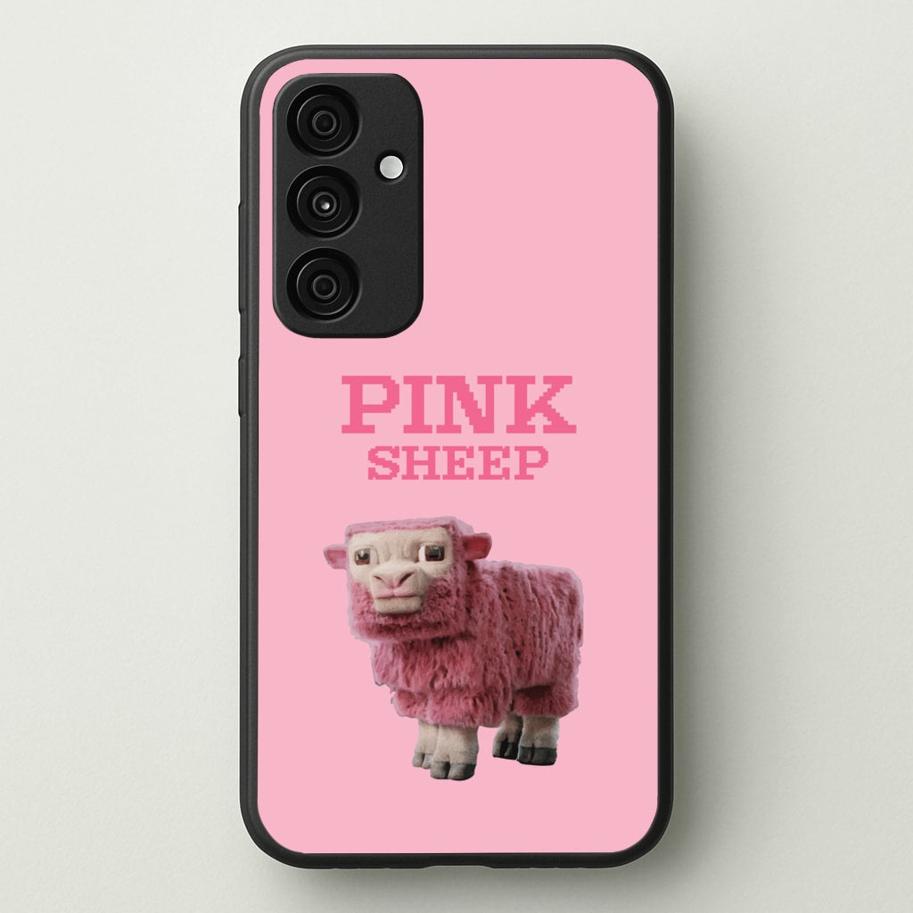 Pink Sheep - Minecraft Phone Case for Galaxy A35