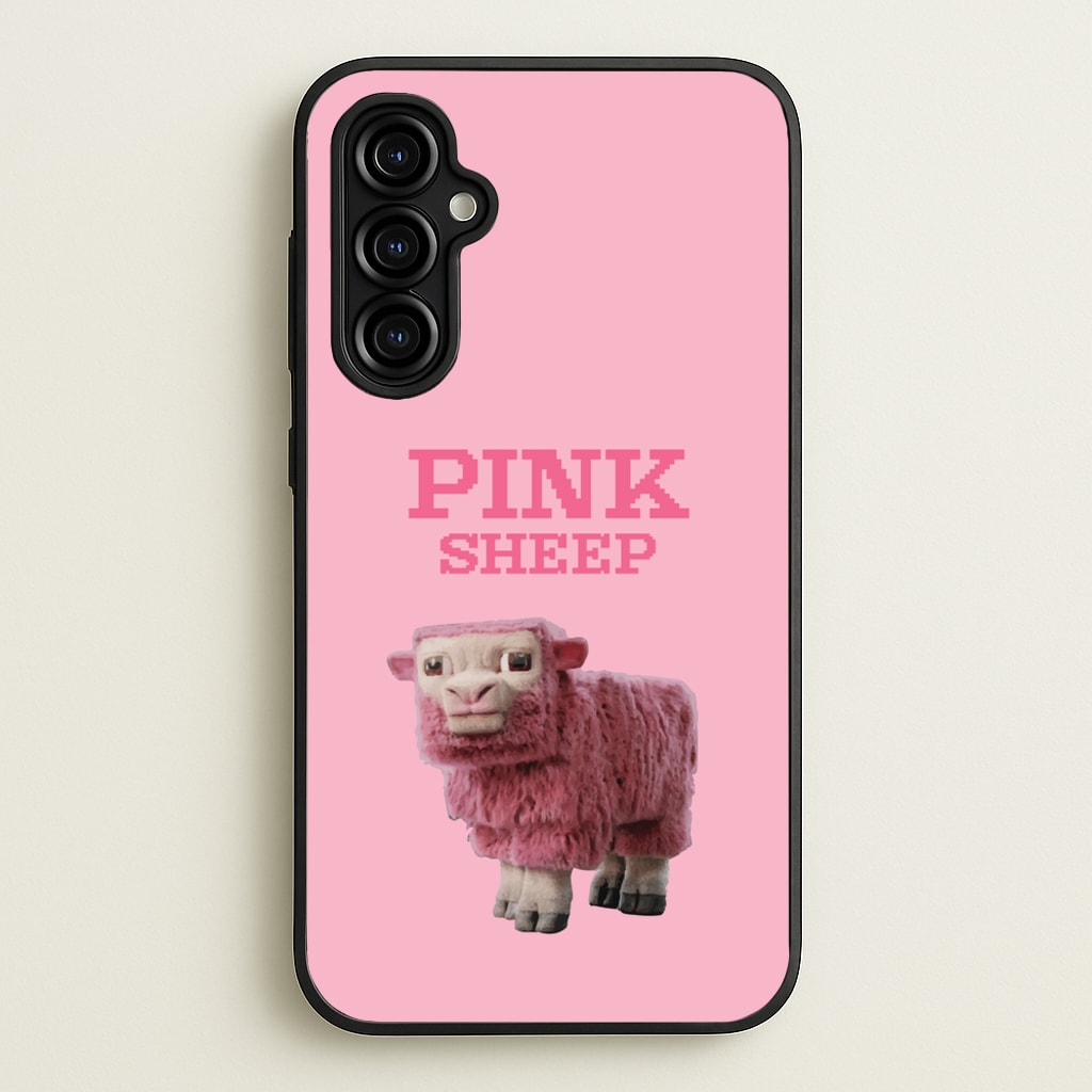 Pink Sheep - Minecraft Phone Case for Galaxy A54